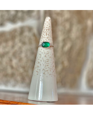 Pierścionek z agatem zielonym