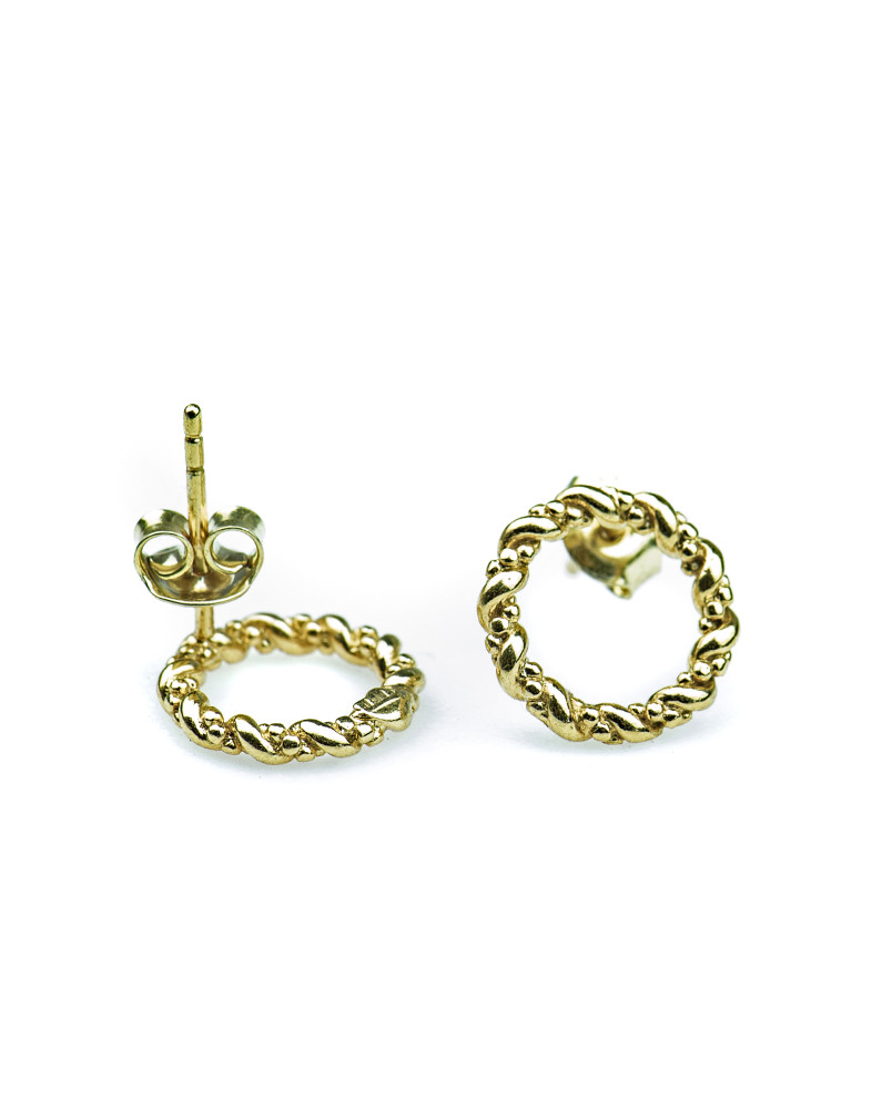 Kolczyki sztyfty plecione kółka