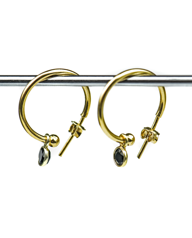 Kolczyki koła z onyksami