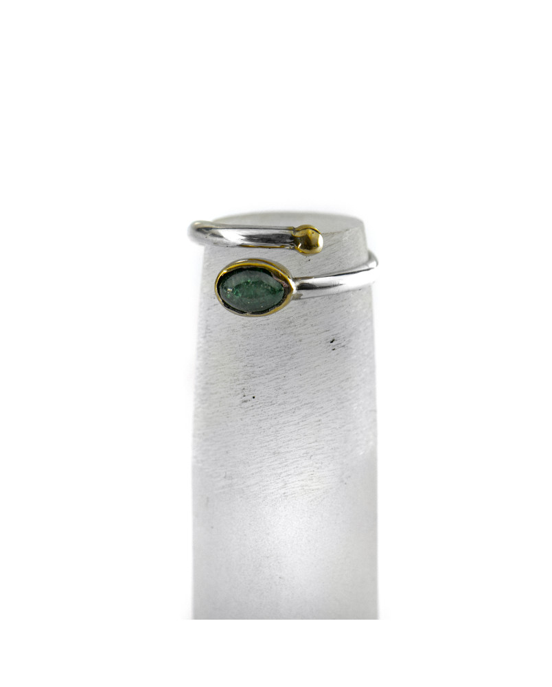 Pierścionek z awenturynem i kulką