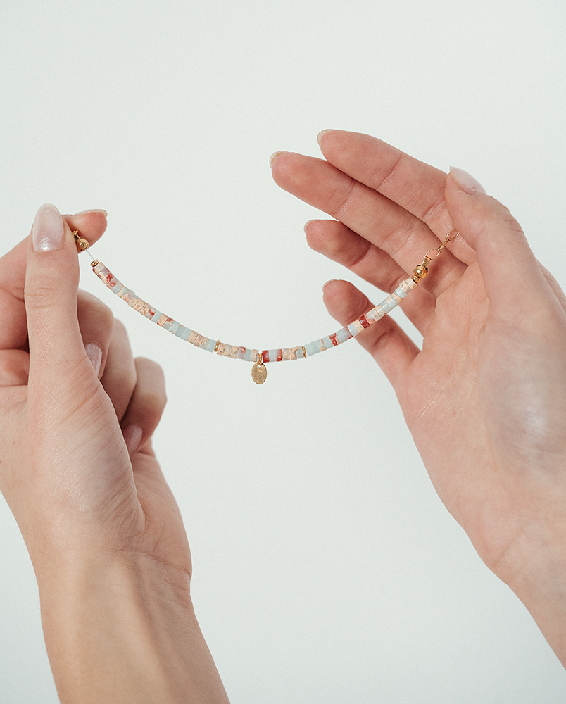 Bransoletka z jaspisów niebieskich