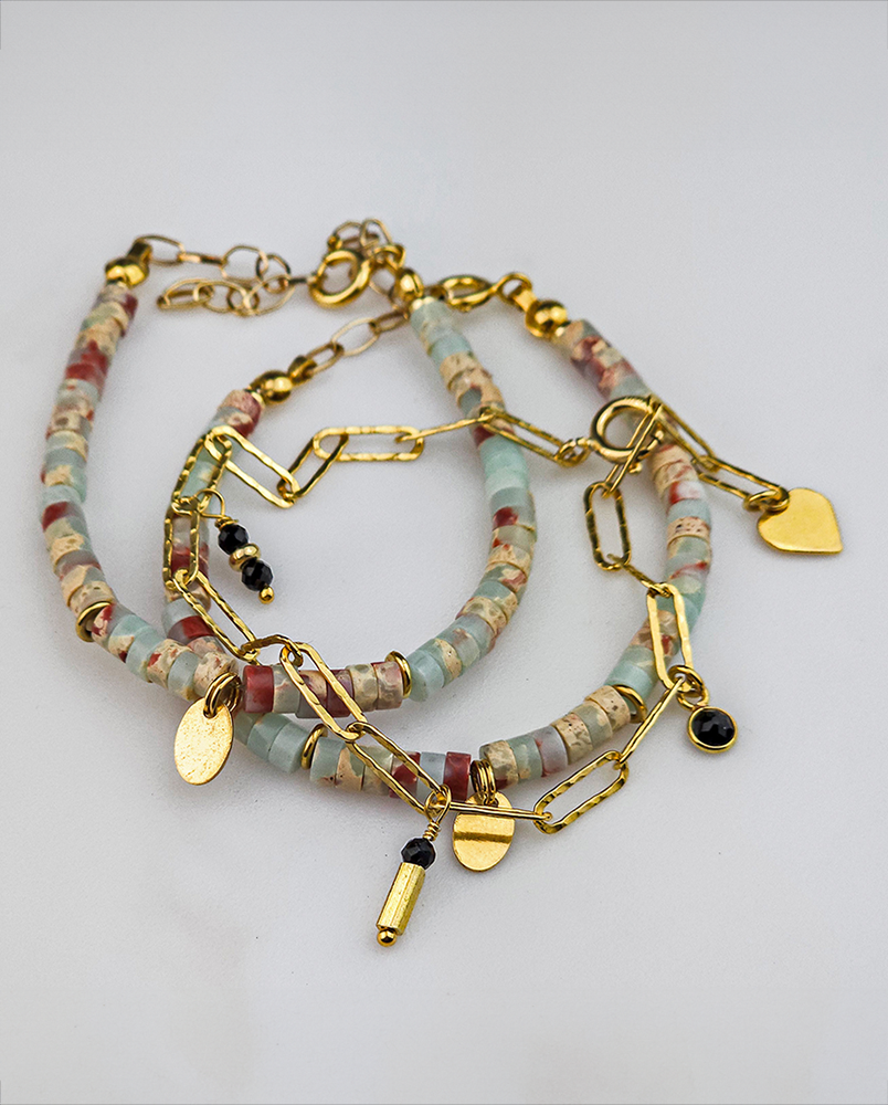 Bransoletka z jaspisów niebieskich