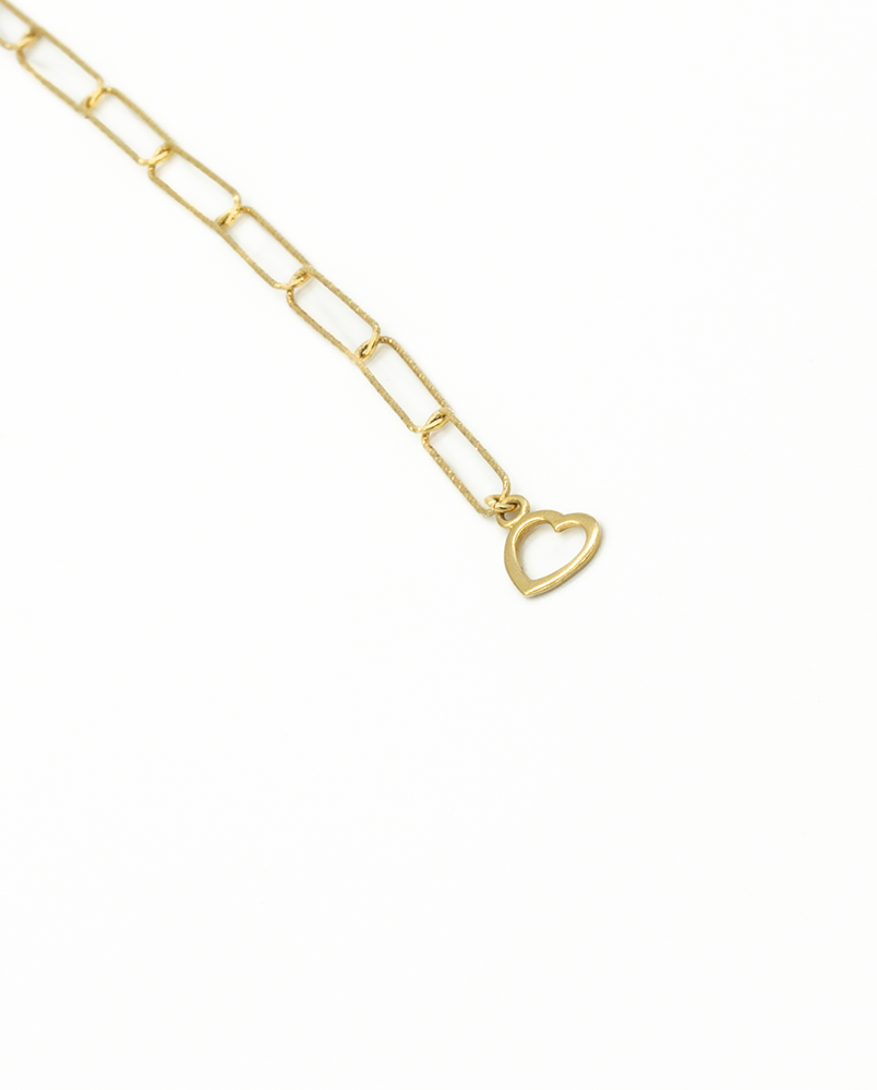 Bransoletka z łańcuszka z zawieszką serduszkiem