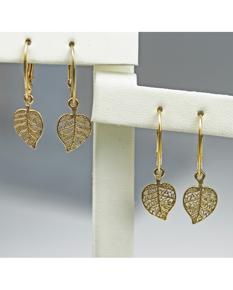 Kolczyki wiszące ażurowe listki