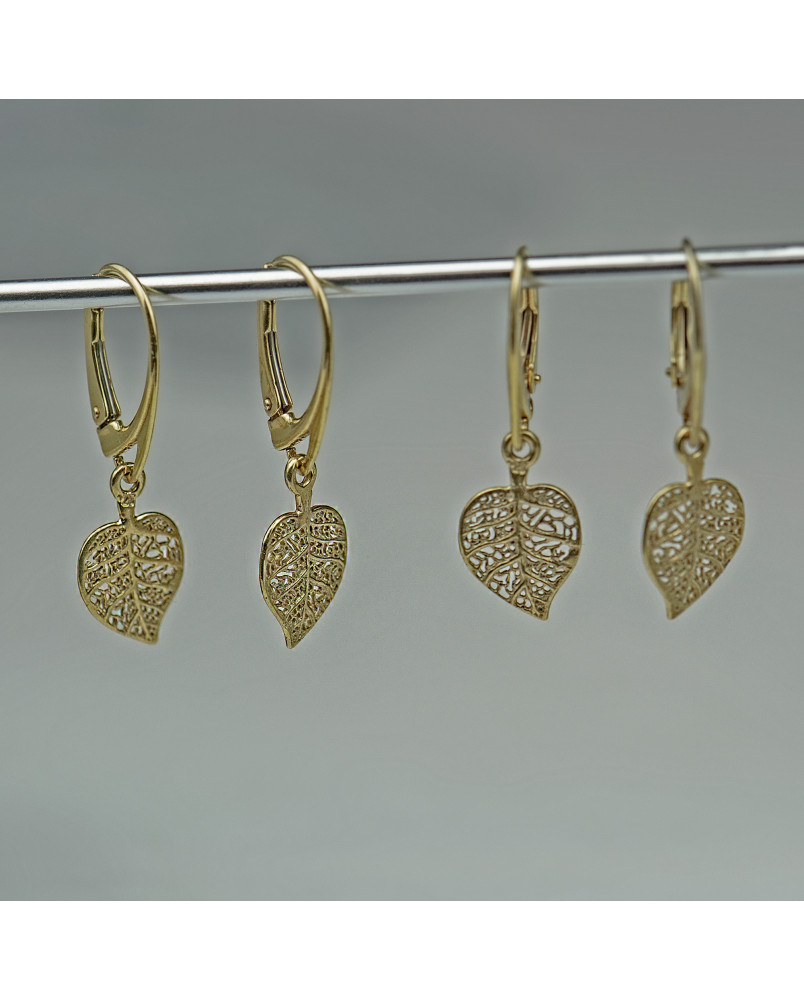 Kolczyki wiszące ażurowe listki