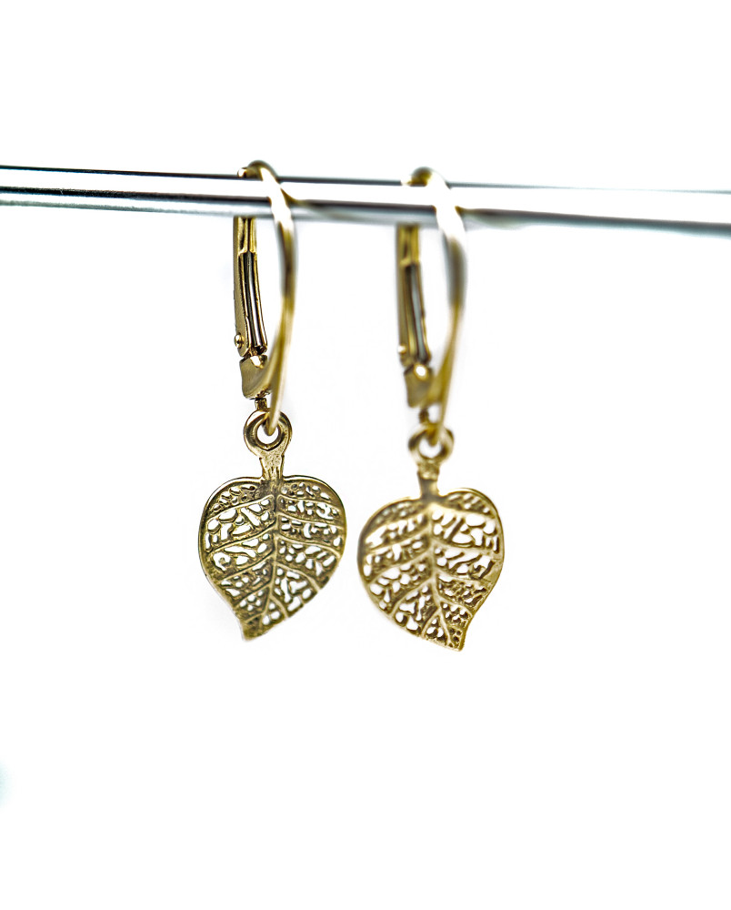 Kolczyki wiszące ażurowe listki