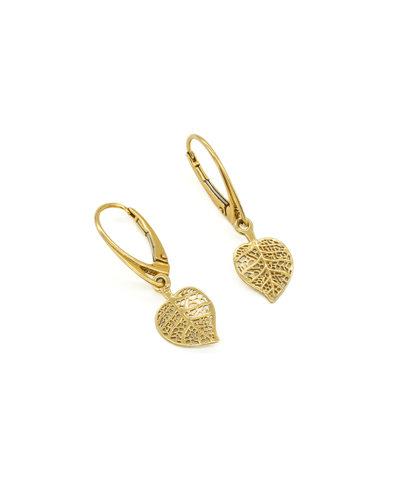 Kolczyki wiszące ażurowe listki