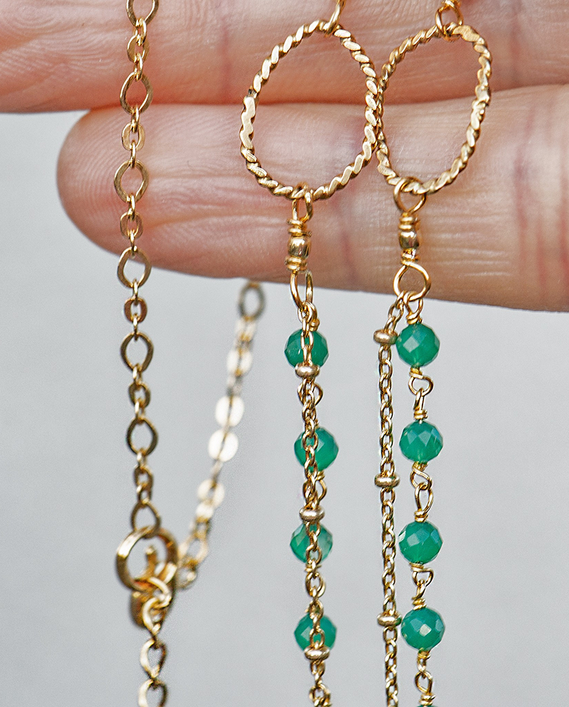 Naszyjnik z onyksem zielonym