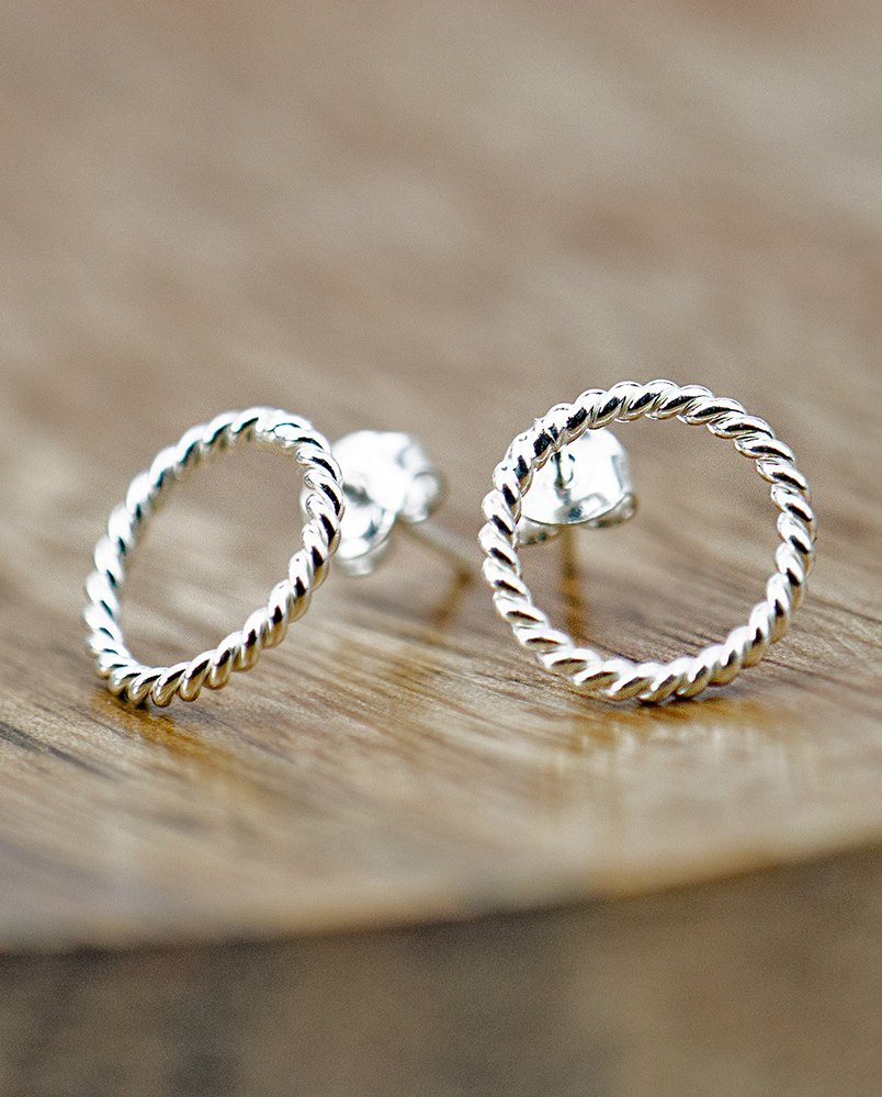 Kolczyki plecione kółka