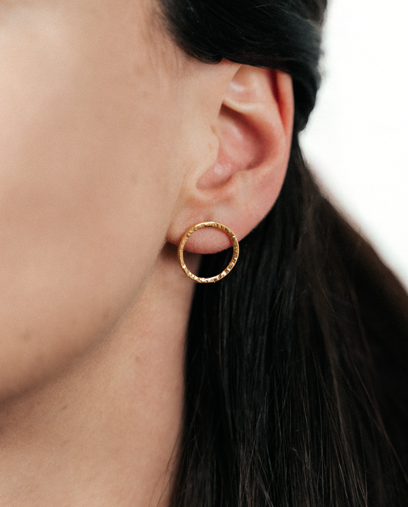 Kolczyki koła młotkowane