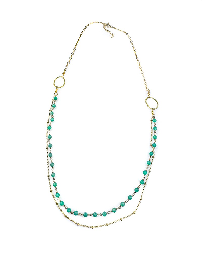 Naszyjnik z onyksem zielonym