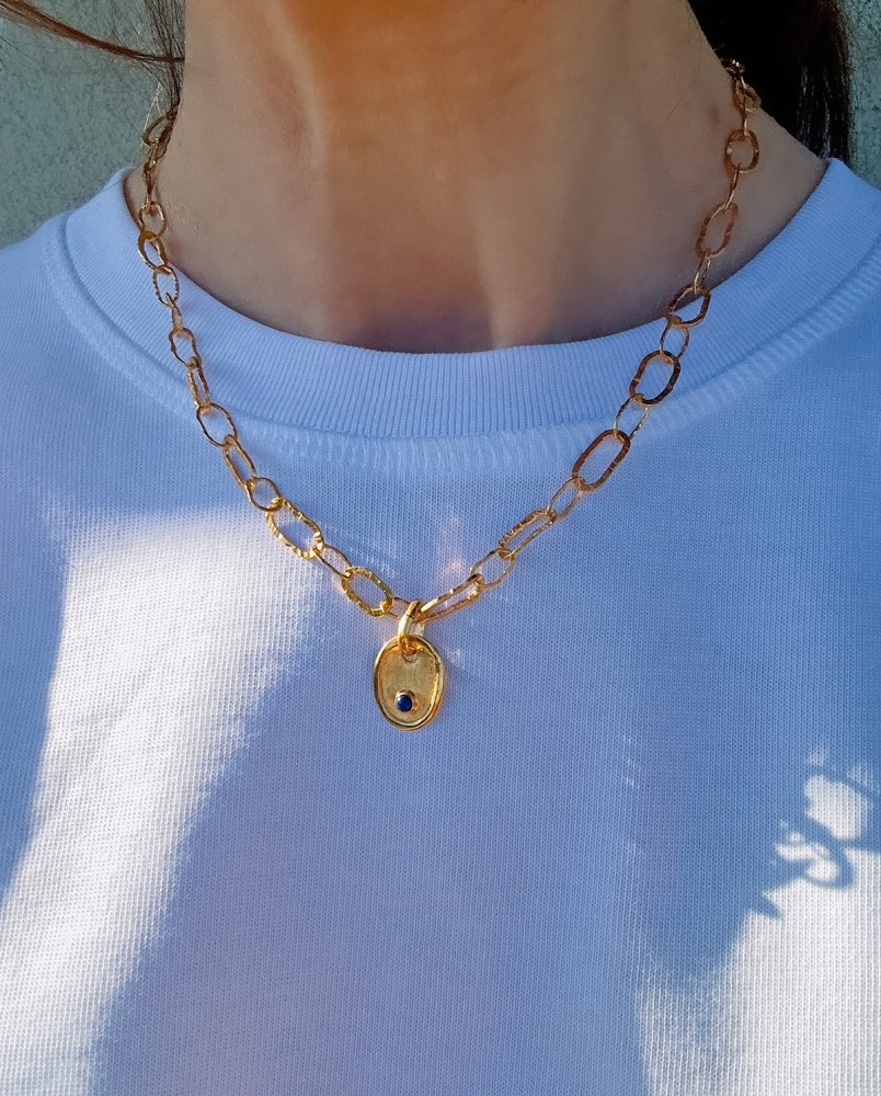 Łańcuch z zawieszką z lapisem lazuli