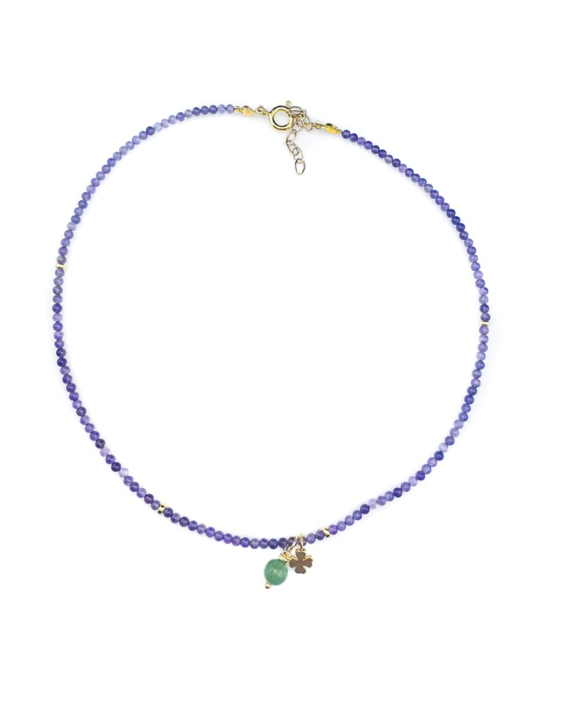 Naszyjnik z ametystem i koniczynką