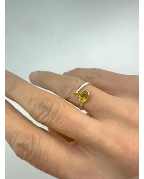 Pierścionek z cytrynem regulowany