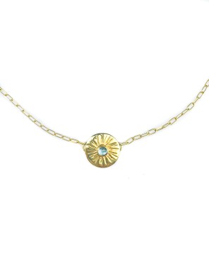 Naszyjnik z topazem i motywem słońca