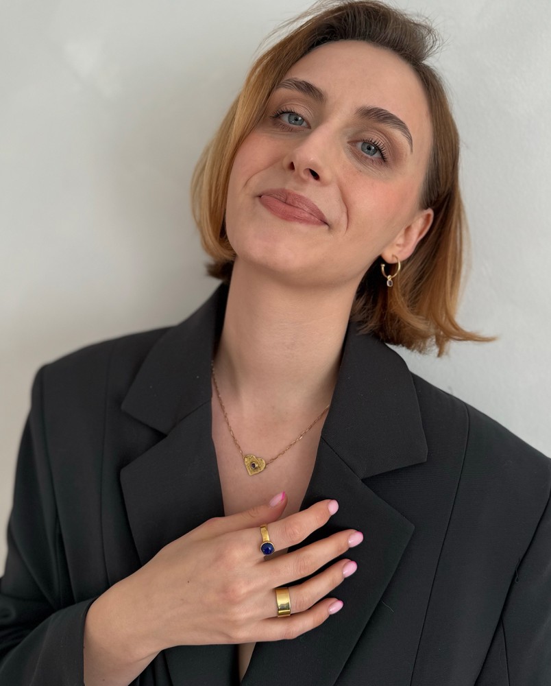 Naszyjnik z motywem serca i ametystem