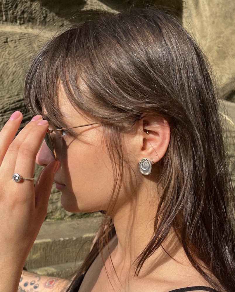 Owalne kolczyki srebrne