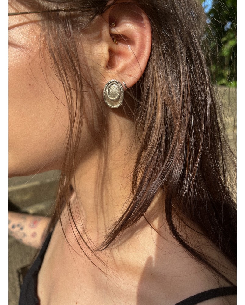 Owalne kolczyki srebrne