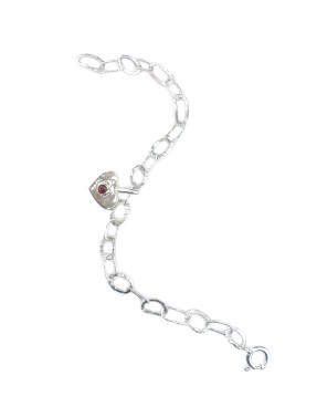 Bransoletka z motywem serca i granatem