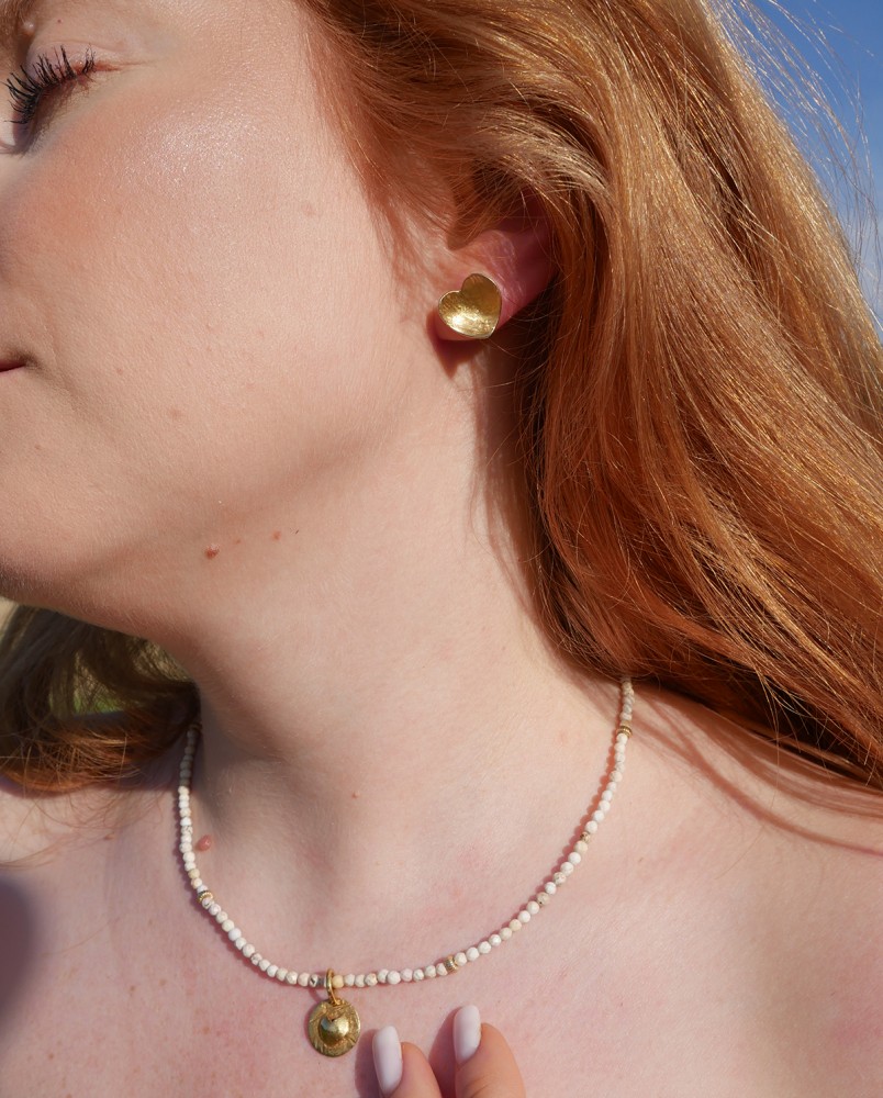 Kolczyki duże serca na sztyftach