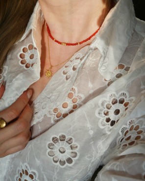 Naszyjnik z czerwonym onyksem