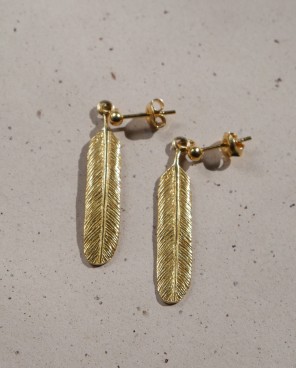 Kolczyki pióra na sztyftach