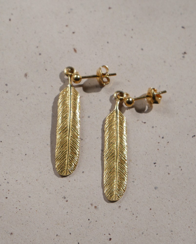 Kolczyki pióra na sztyftach