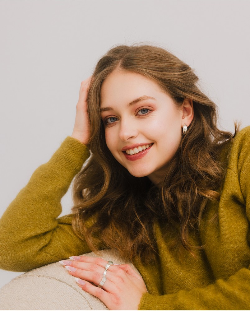 Kolczyki srebrne półkoła