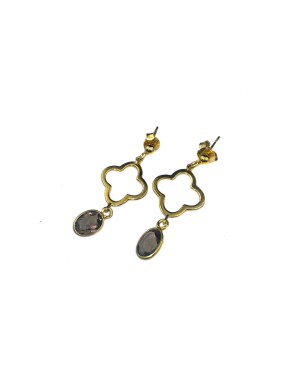 Kolczyki z kwarcem dymnym