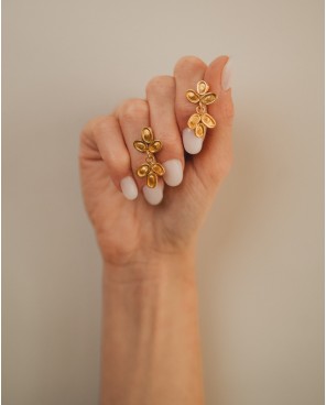 Kolczyki sztyfty wiszące listki