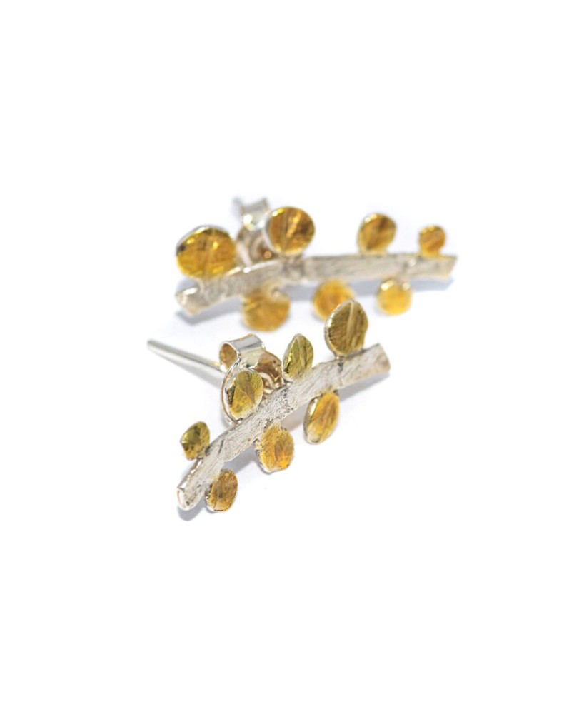 Kolczyki sztyfty złocone gałązki