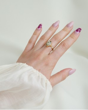 Pierścionek jaspis dalmatyńczyk