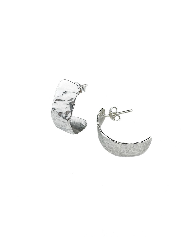 Kolczyki szerokie młotkowane