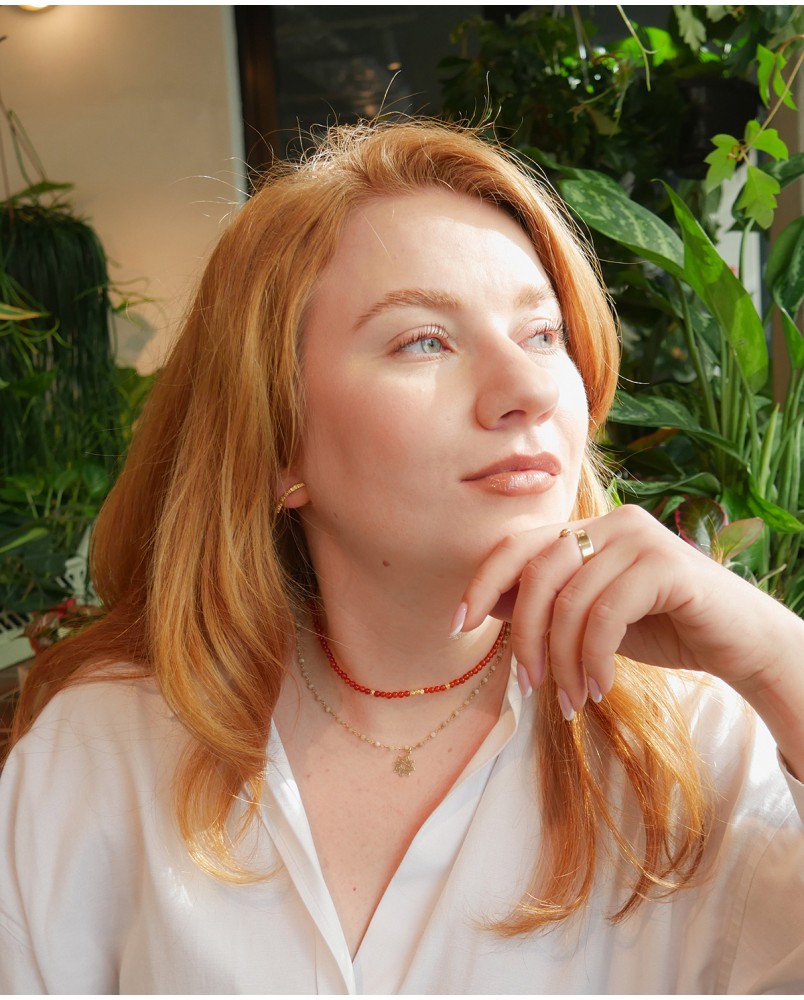 Naszyjnik z czerwonym onyksem