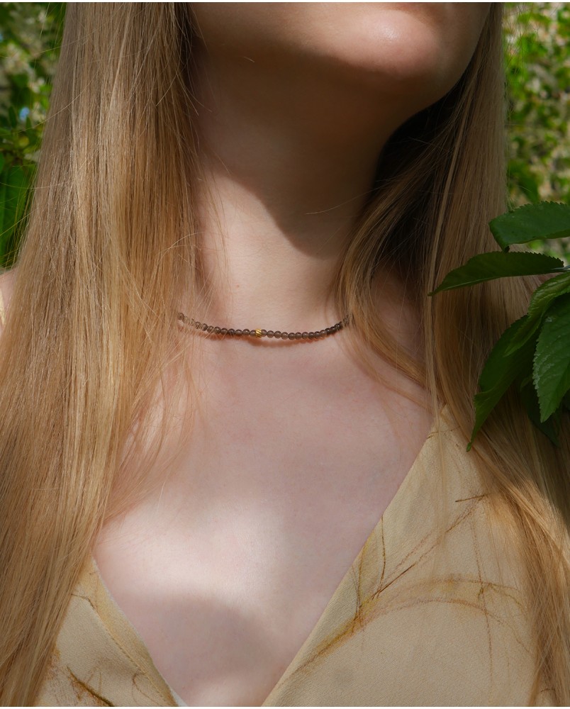 Naszyjnik z kwarcem dymnym