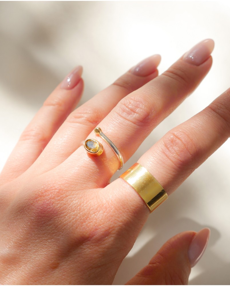 Pierścionek z cytrynem regulowany