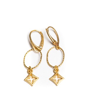 Wiszące kolczyki koła z przywieszką