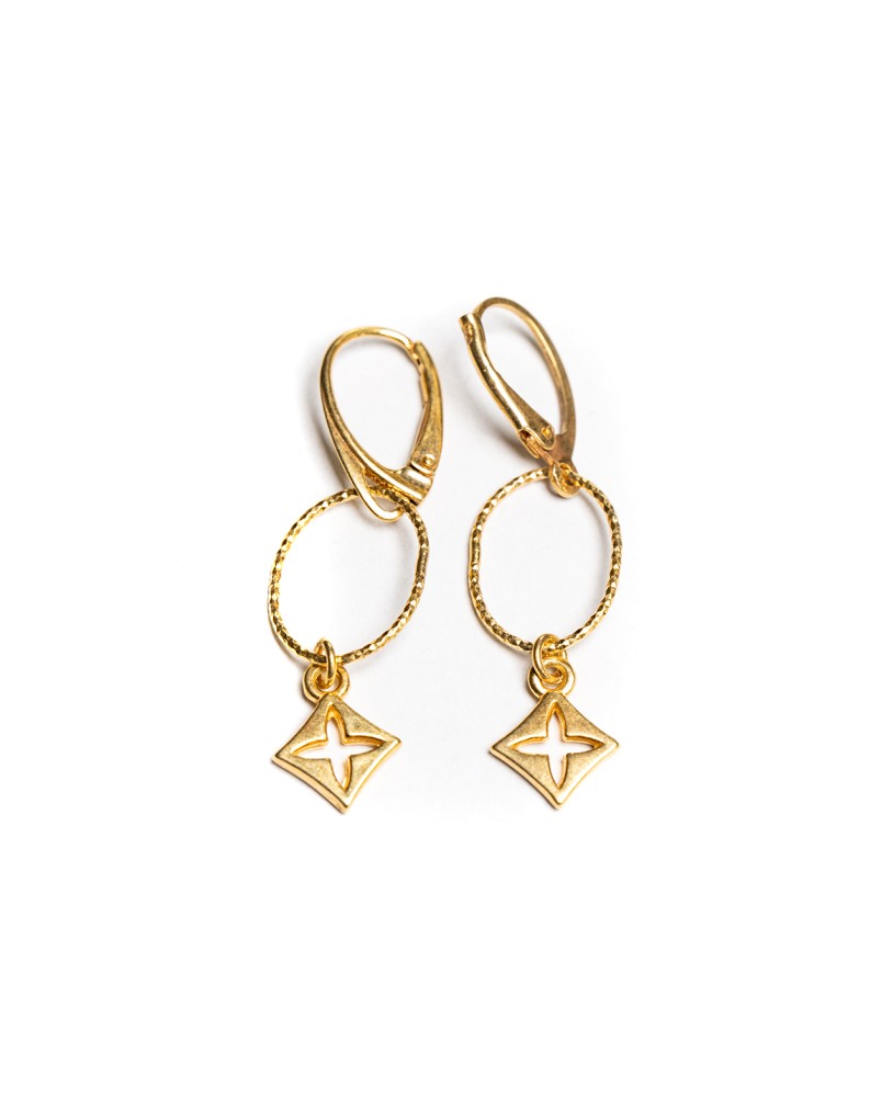 Wiszące kolczyki koła z przywieszką