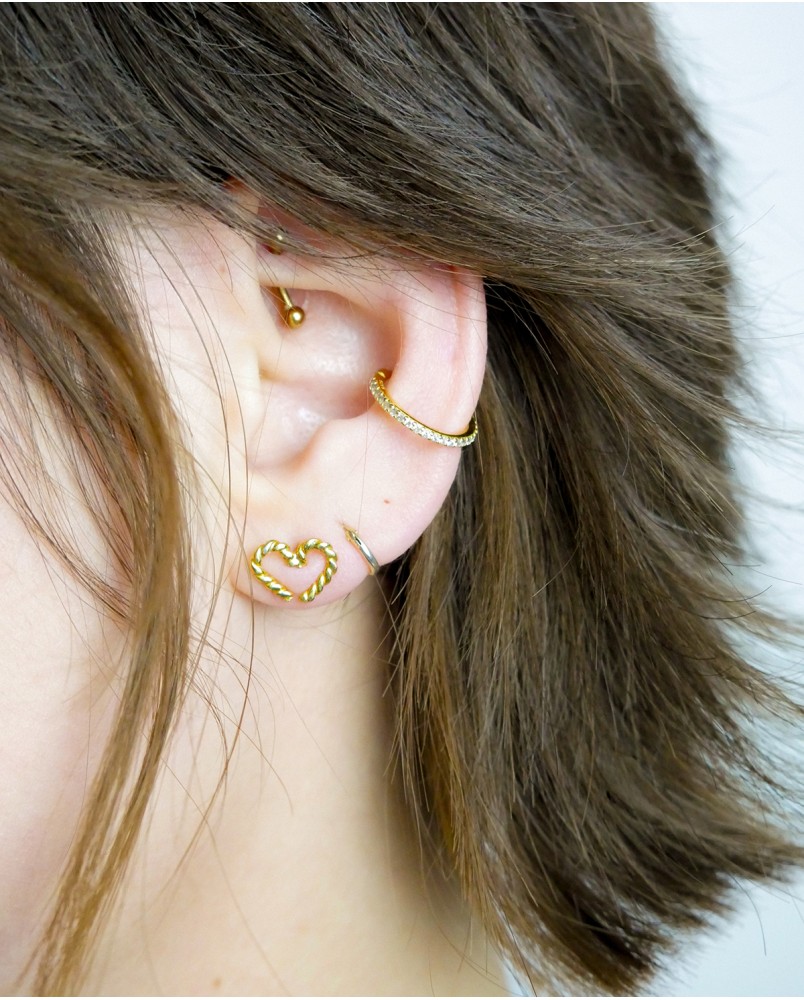 Kolczyki plecione serduszka