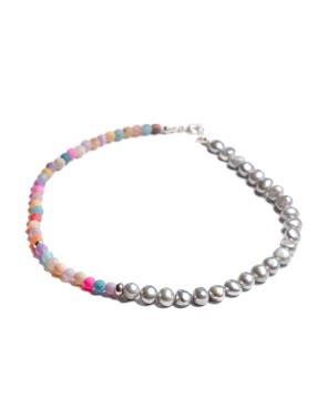 Naszyjnik z agatami i perłami