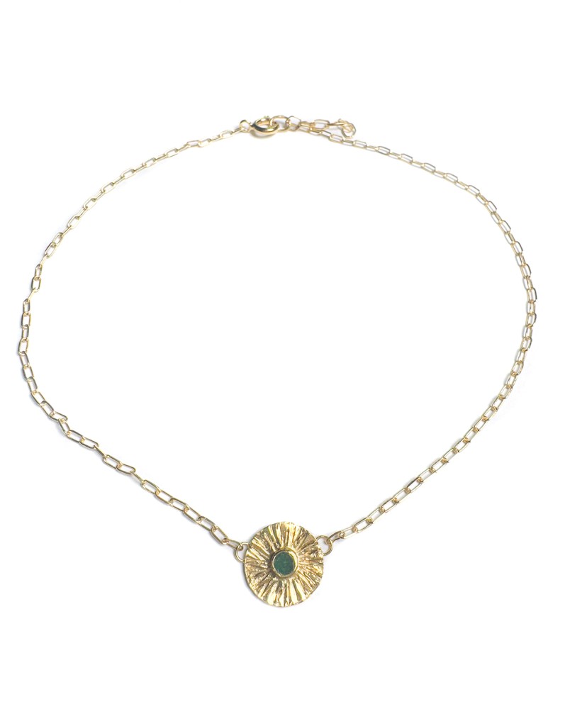 Naszyjnik z awenturynem i motywem słońca