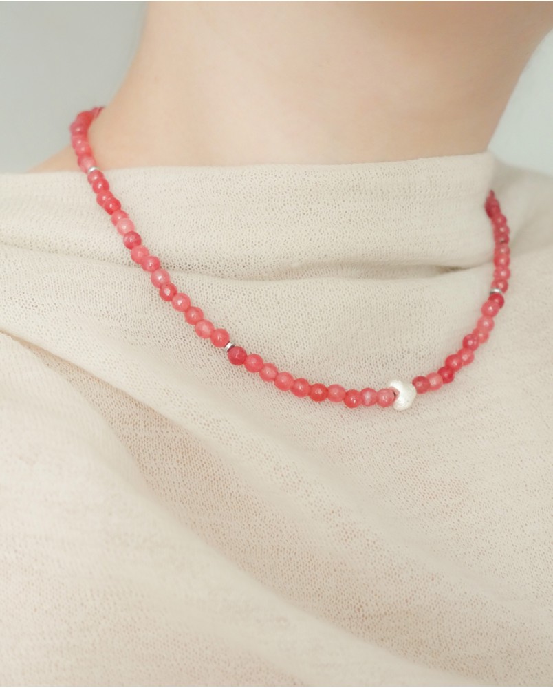 Naszyjnik kwarc malinowy