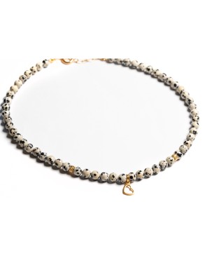 Naszyjnik jaspis dalmatyńczyk