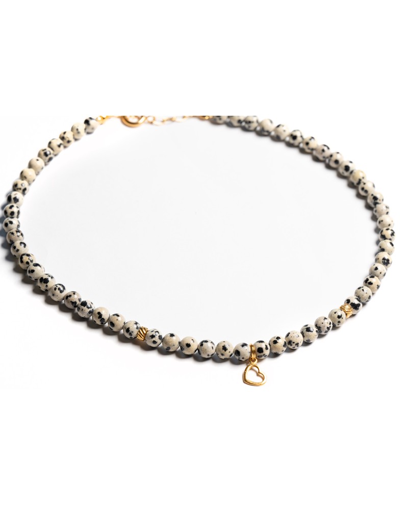 Naszyjnik jaspis dalmatyńczyk