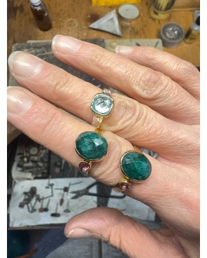 Zamówienie specjalne - kolczyki ze szmaragdem i turmalinem